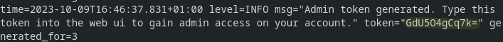 finding admin token in log